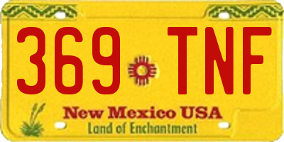 NM license plate 369TNF