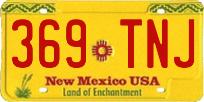 NM license plate 369TNJ