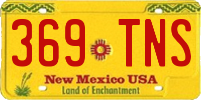 NM license plate 369TNS