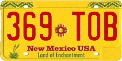 NM license plate 369TOB