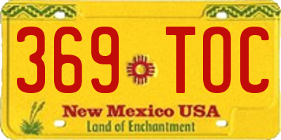 NM license plate 369TOC
