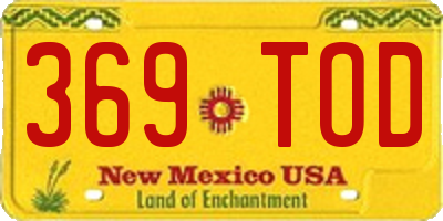 NM license plate 369TOD