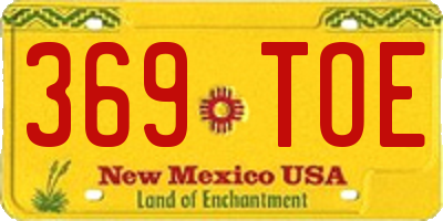 NM license plate 369TOE