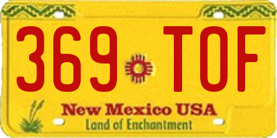 NM license plate 369TOF