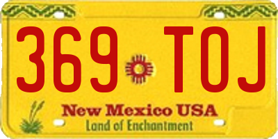 NM license plate 369TOJ