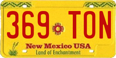 NM license plate 369TON