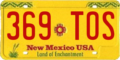 NM license plate 369TOS