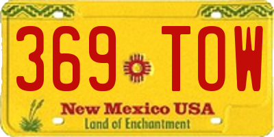 NM license plate 369TOW
