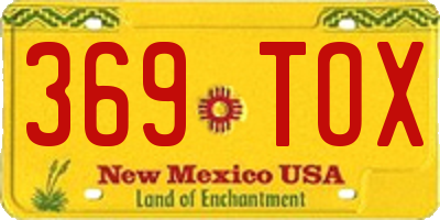 NM license plate 369TOX
