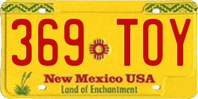 NM license plate 369TOY