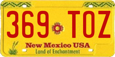 NM license plate 369TOZ