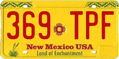 NM license plate 369TPF