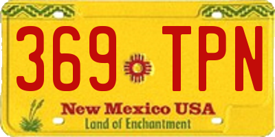 NM license plate 369TPN