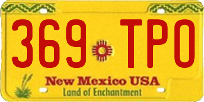 NM license plate 369TPO