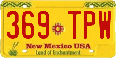 NM license plate 369TPW