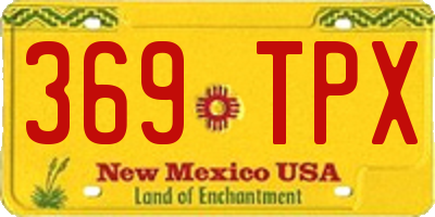 NM license plate 369TPX