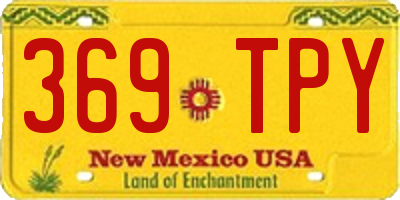 NM license plate 369TPY