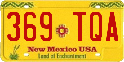 NM license plate 369TQA