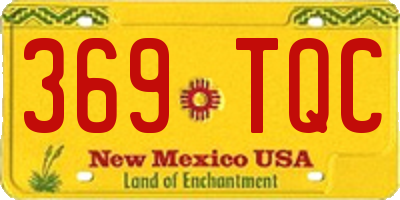 NM license plate 369TQC