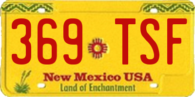 NM license plate 369TSF