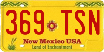 NM license plate 369TSN