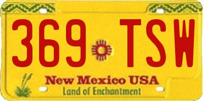NM license plate 369TSW