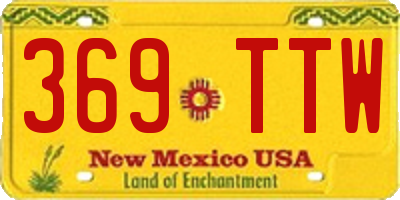 NM license plate 369TTW