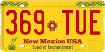 NM license plate 369TUE