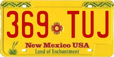 NM license plate 369TUJ