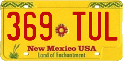 NM license plate 369TUL