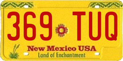 NM license plate 369TUQ