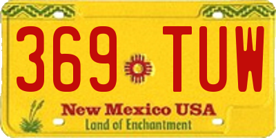 NM license plate 369TUW