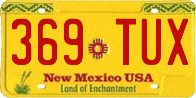 NM license plate 369TUX