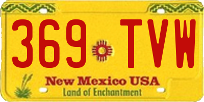 NM license plate 369TVW