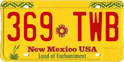 NM license plate 369TWB