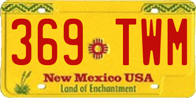 NM license plate 369TWM