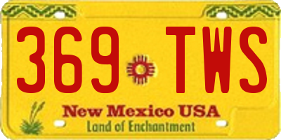 NM license plate 369TWS