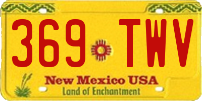 NM license plate 369TWV