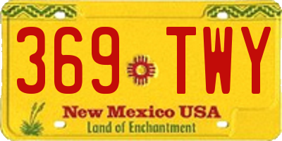 NM license plate 369TWY
