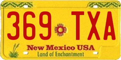 NM license plate 369TXA