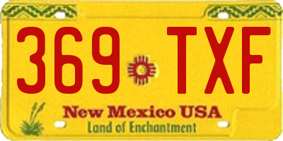 NM license plate 369TXF
