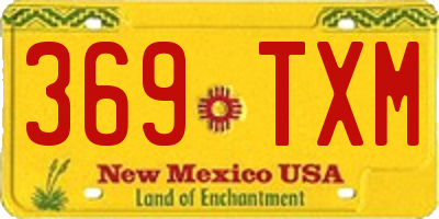NM license plate 369TXM