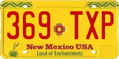 NM license plate 369TXP