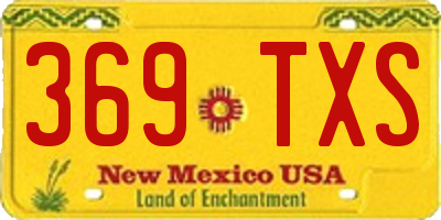 NM license plate 369TXS