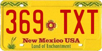 NM license plate 369TXT