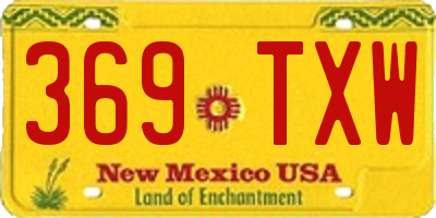 NM license plate 369TXW