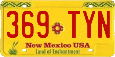 NM license plate 369TYN