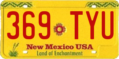 NM license plate 369TYU