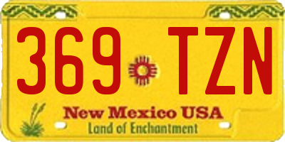 NM license plate 369TZN
