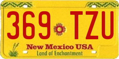 NM license plate 369TZU